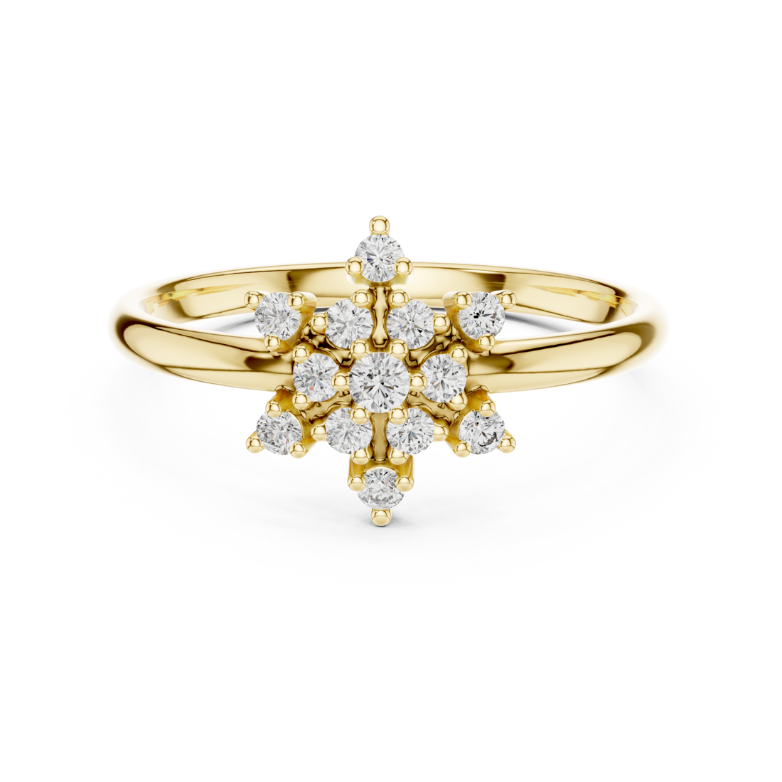 Gold Enchanted Radiant Halo Occasion Ring Right View