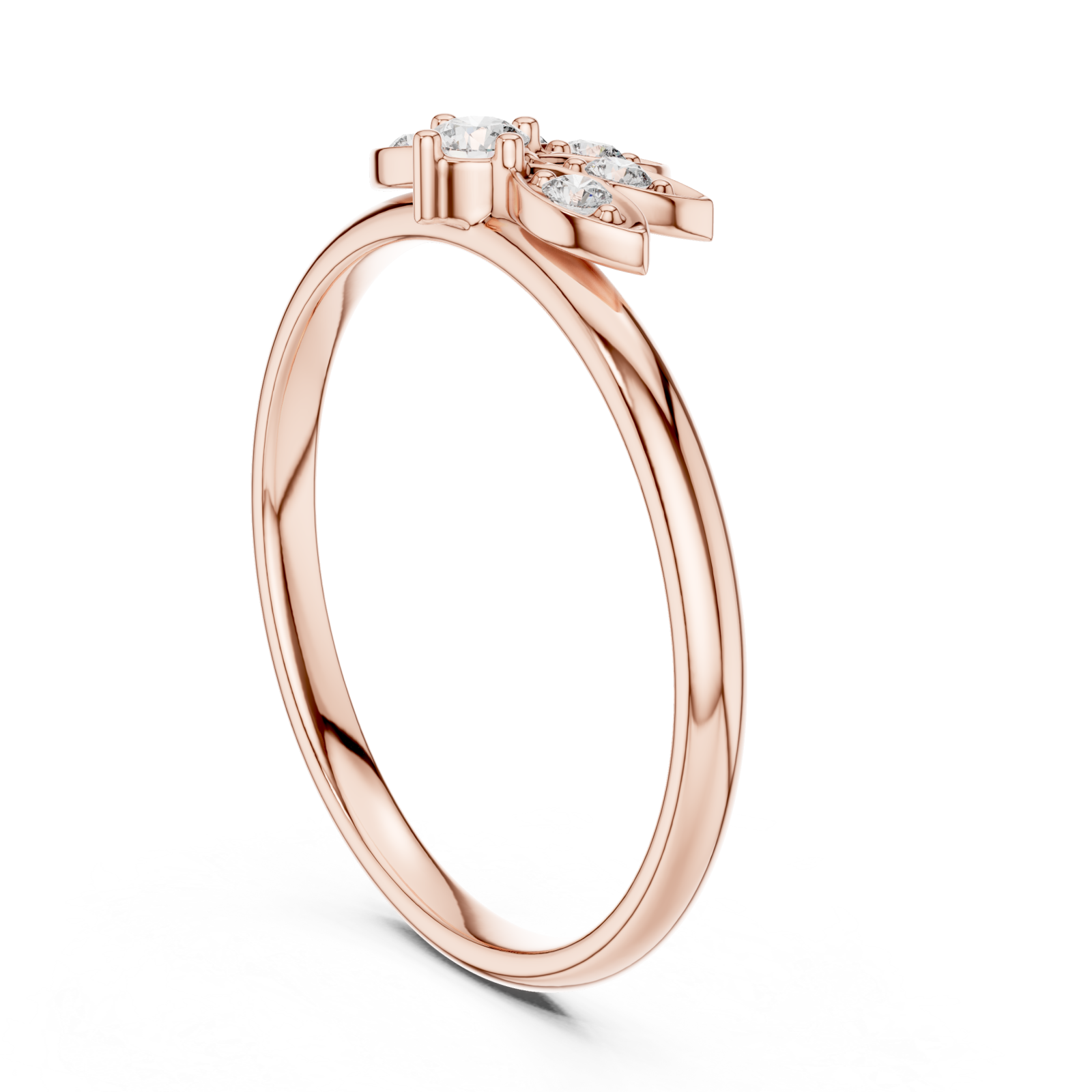  Rose Gold Luminous Meadow Whirl Blossom Ring Left View