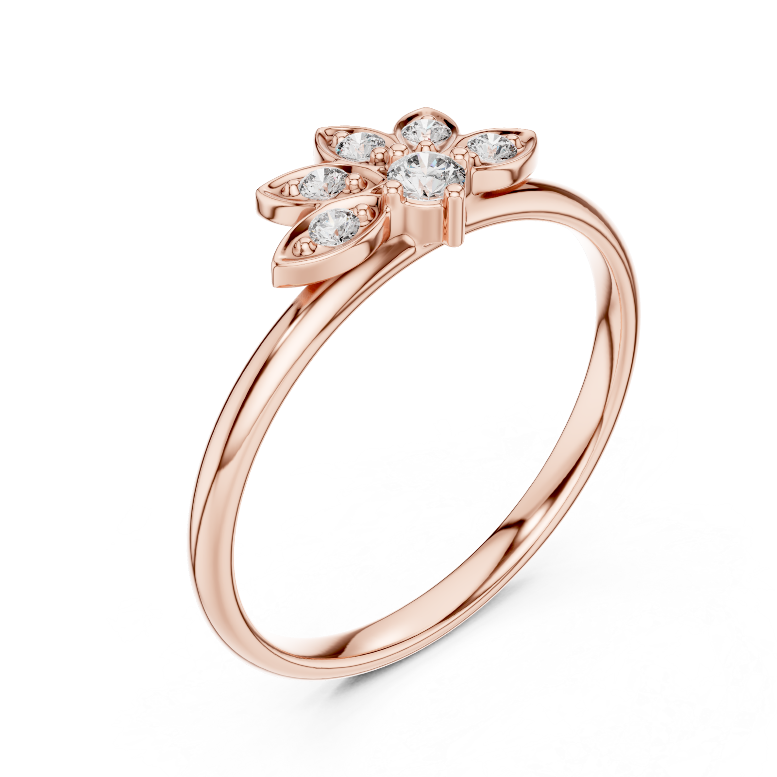  Rose Gold Luminous Meadow Whirl Blossom Ring Right View