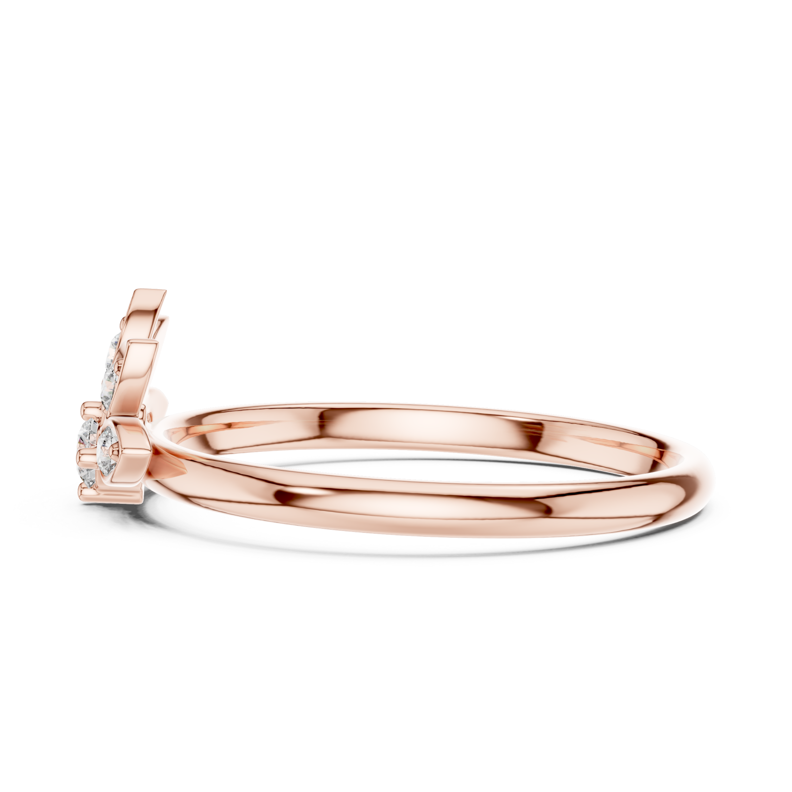  Rose Gold Luminous Meadow Whirl Blossom Ring Side View