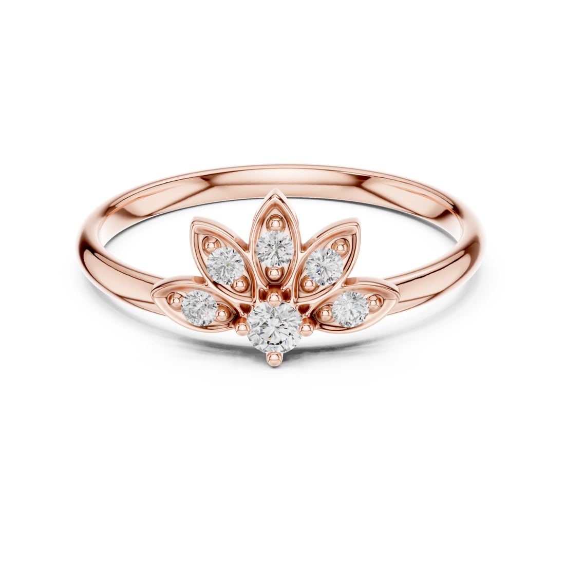  Rose Gold Luminous Meadow Whirl Blossom Ring Right View