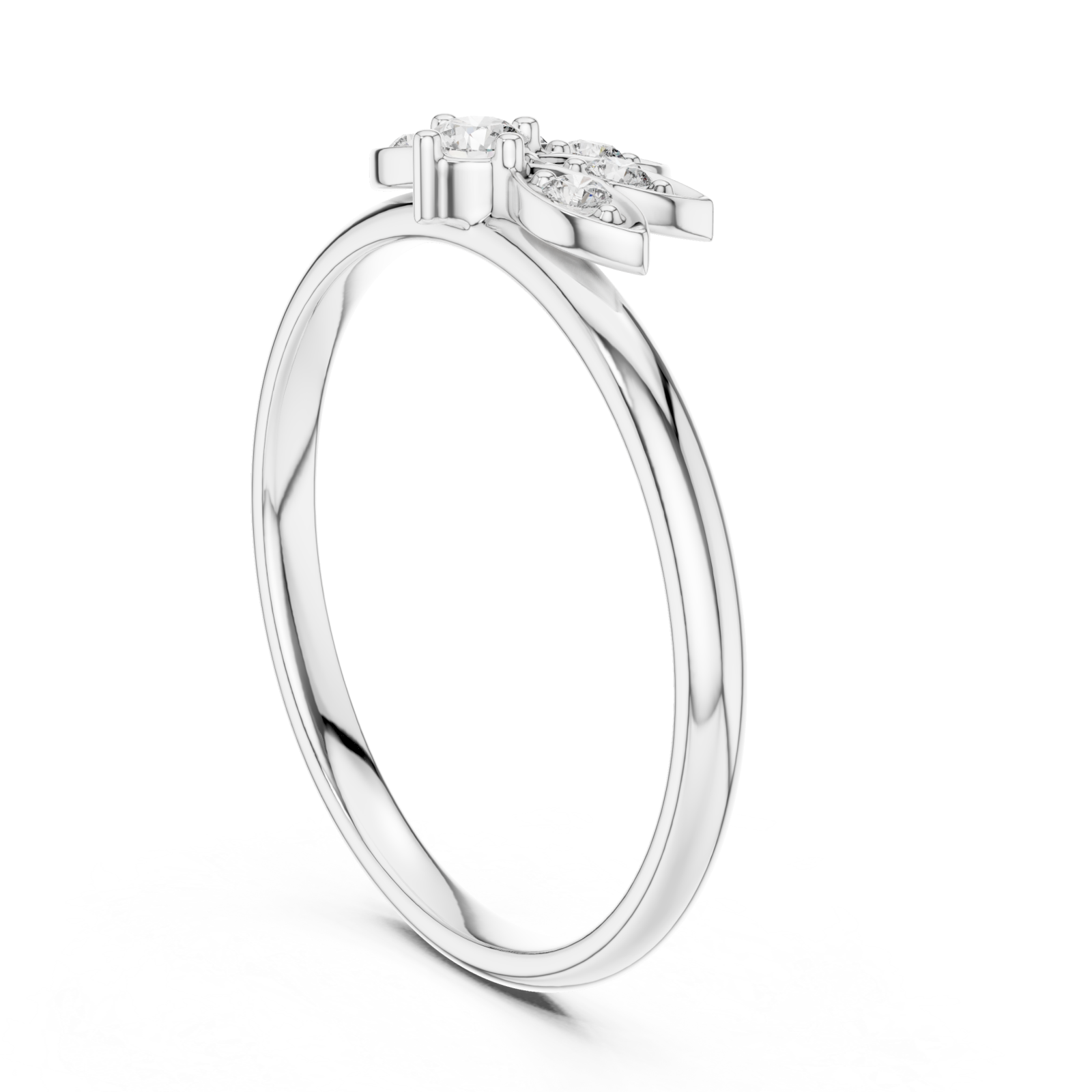  White Gold Luminous Meadow Whirl Blossom Ring Left View