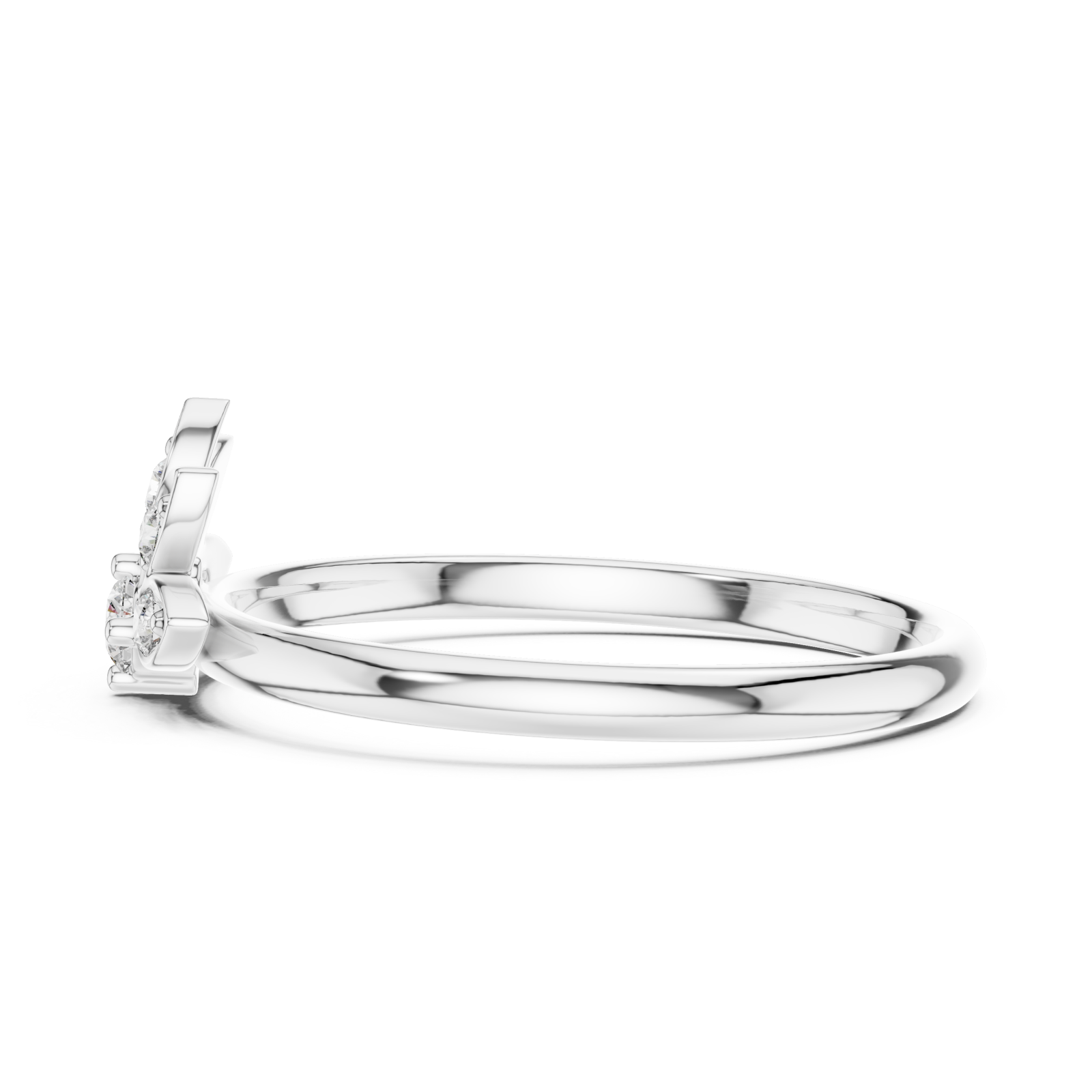  White Gold Luminous Meadow Whirl Blossom Ring Side View