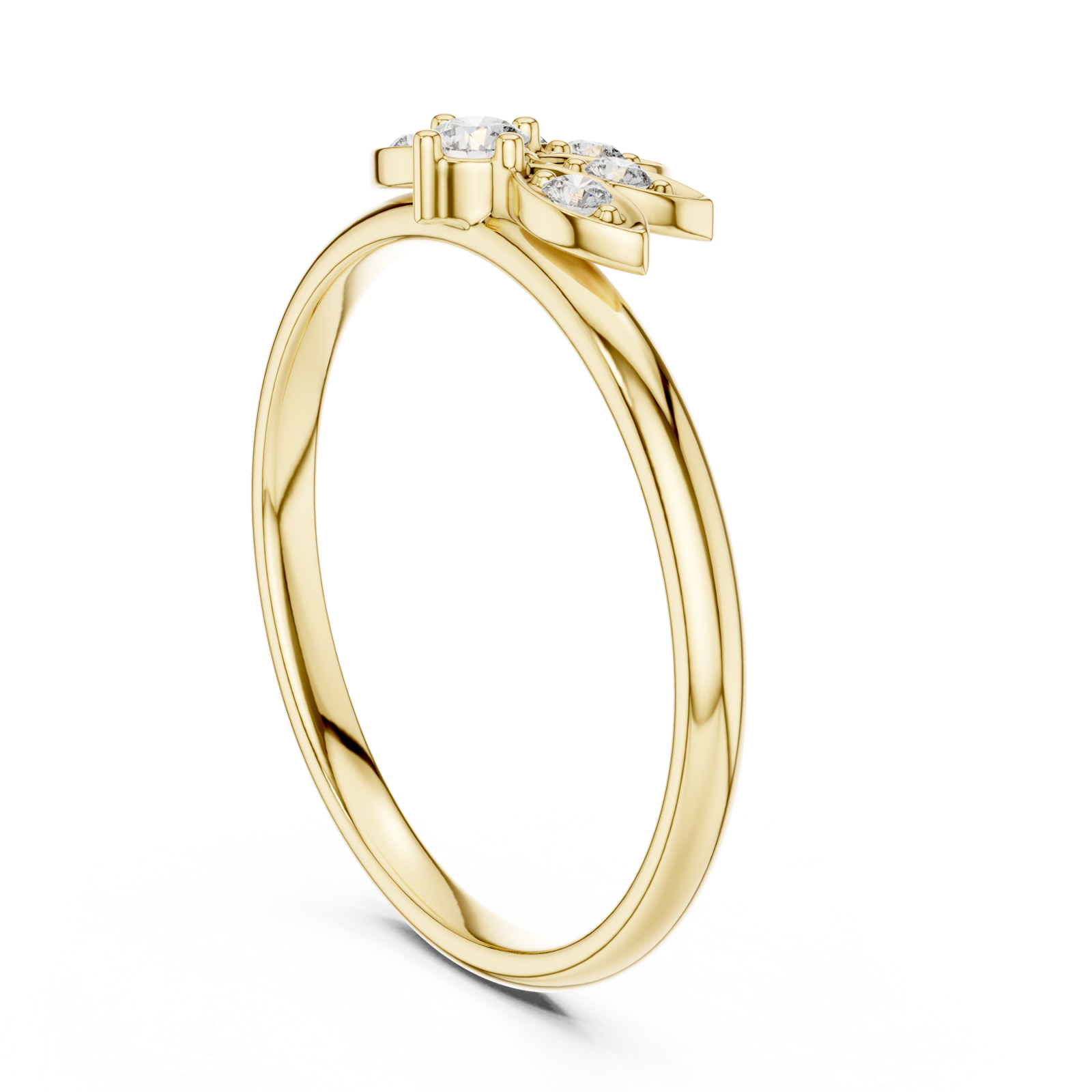  Gold Luminous Meadow Whirl Blossom Ring Left View