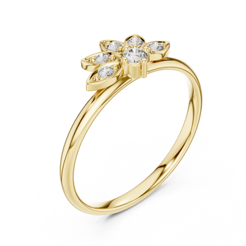 Gold Luminous Meadow Whirl Blossom Ring Right View