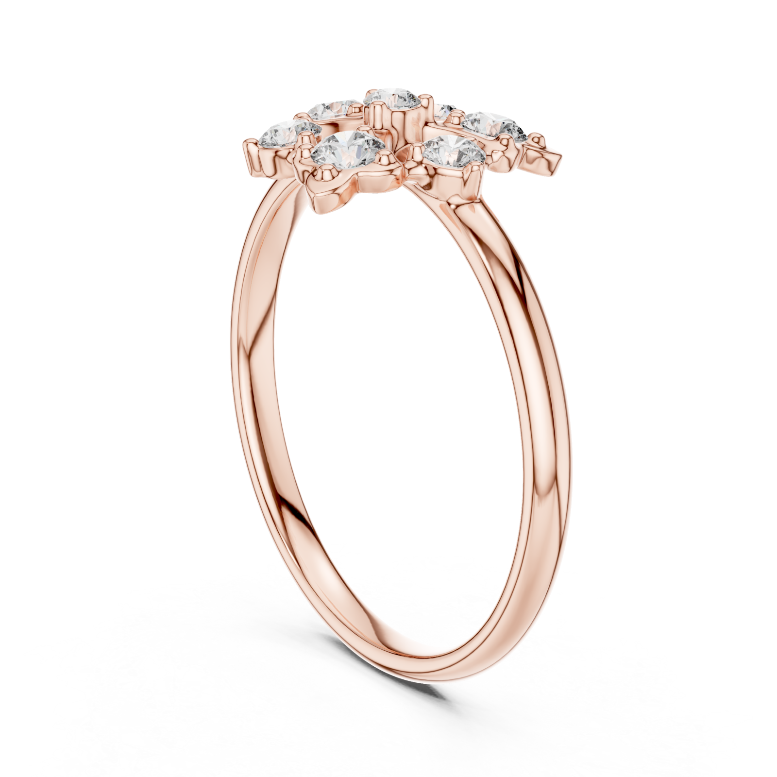  Rose Gold Radiant Spring Cluster Left View