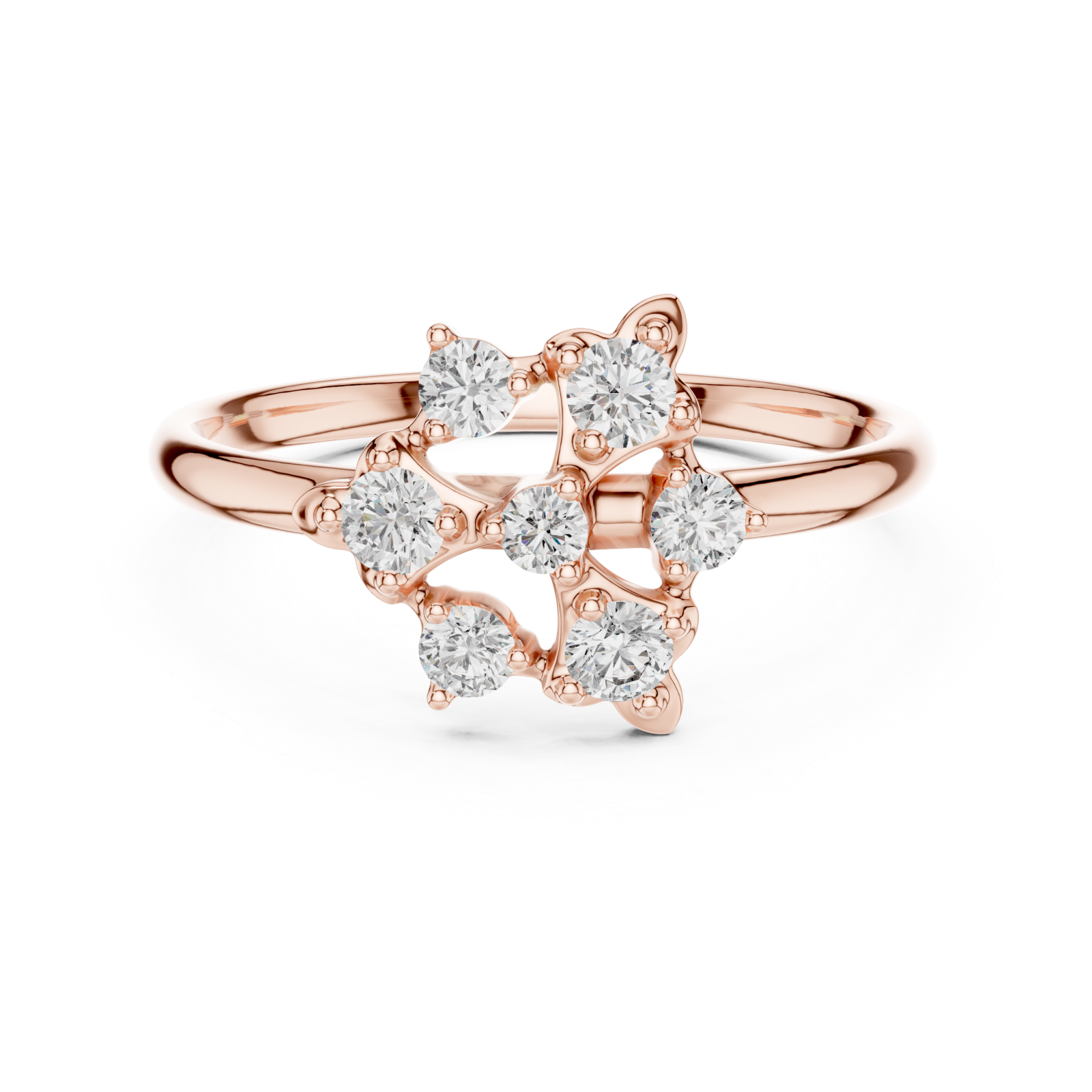  Rose Gold Radiant Spring Cluster Front View