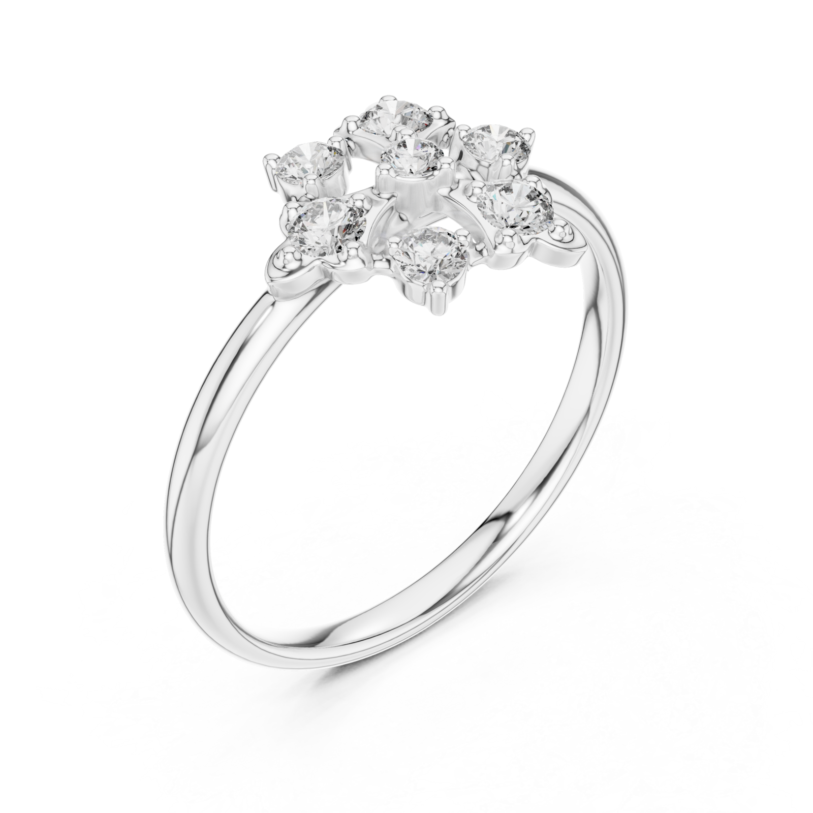  White Gold Radiant Spring Cluster Right View