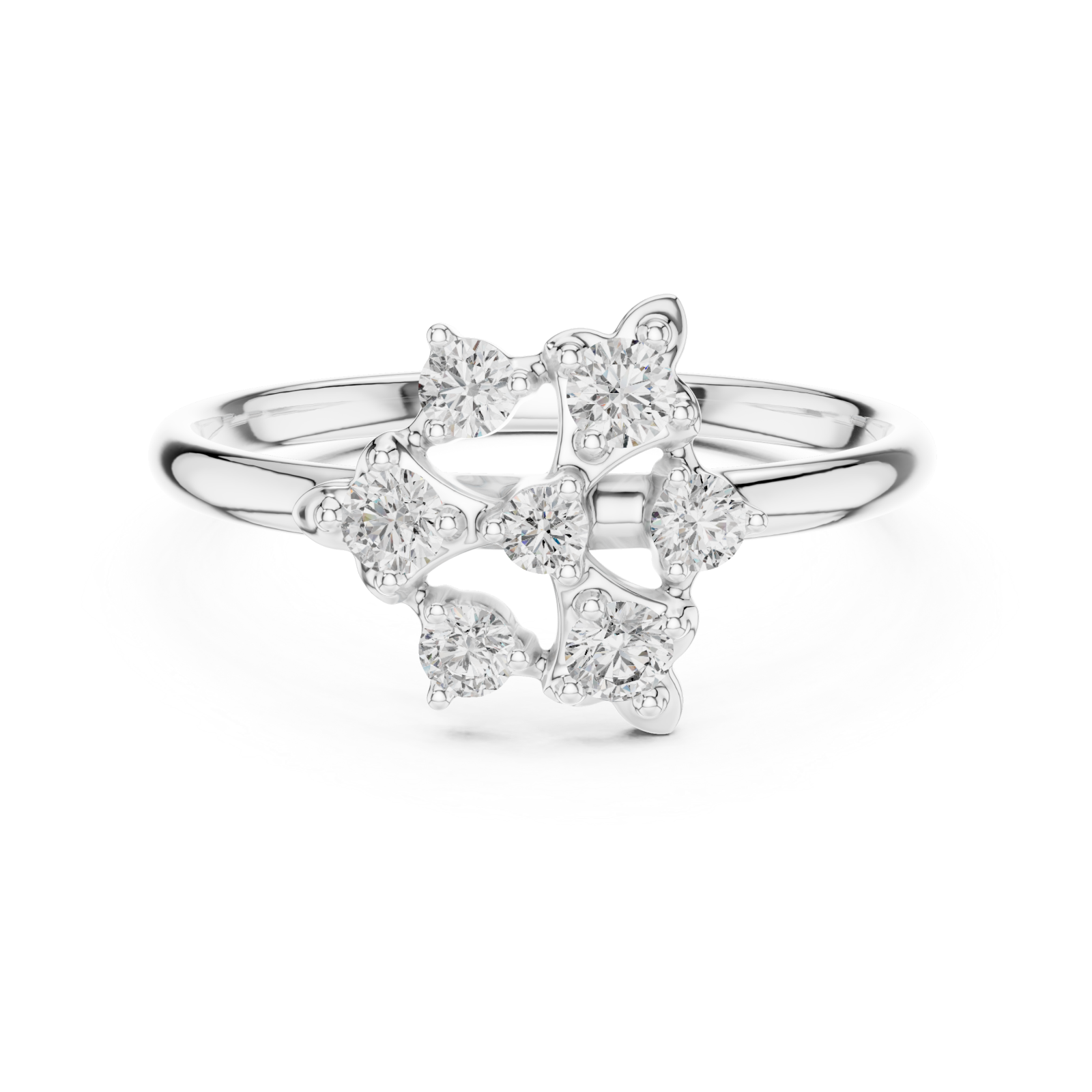  White Gold Radiant Spring Cluster Front View
