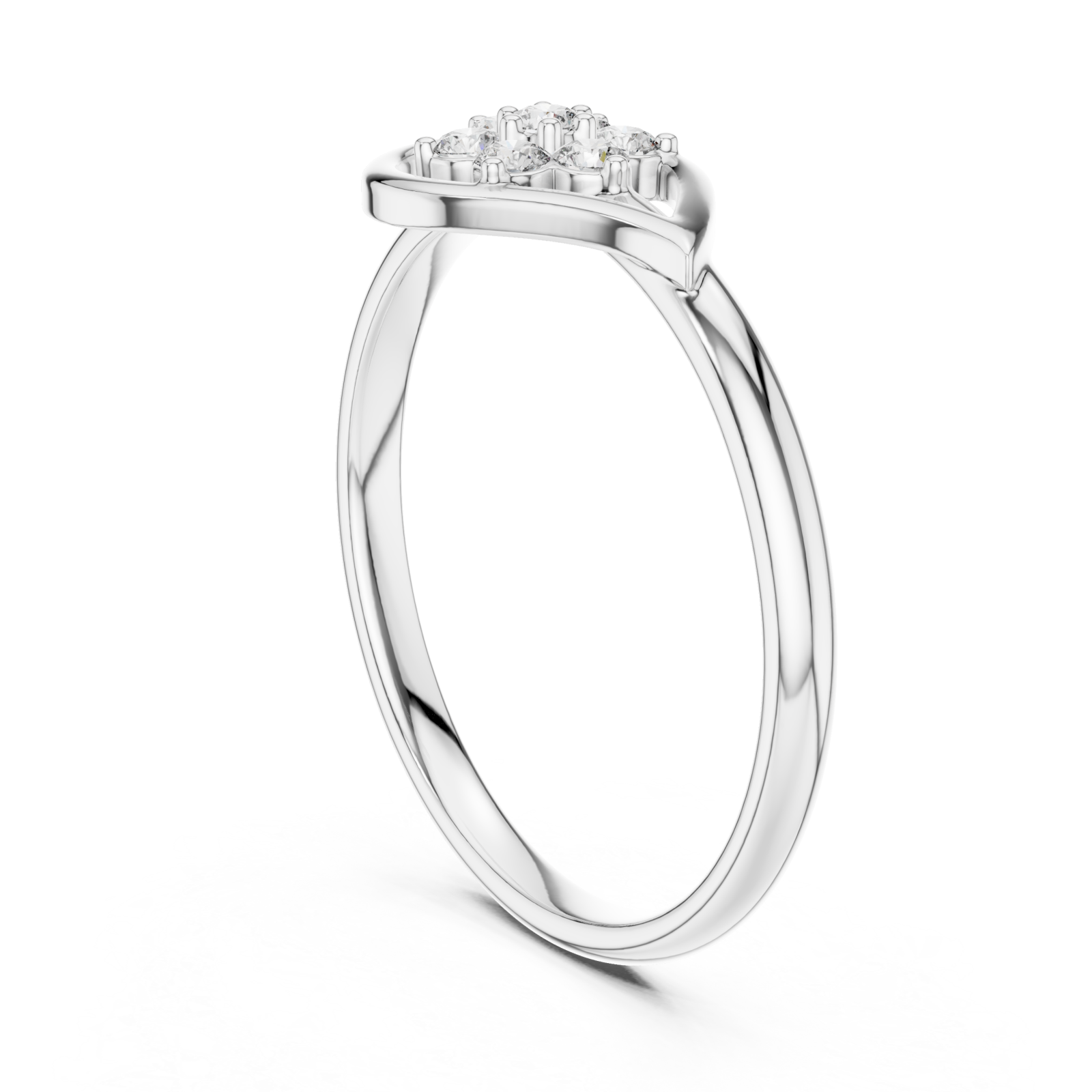  White Gold Floral Whisper Curve Ring Left View