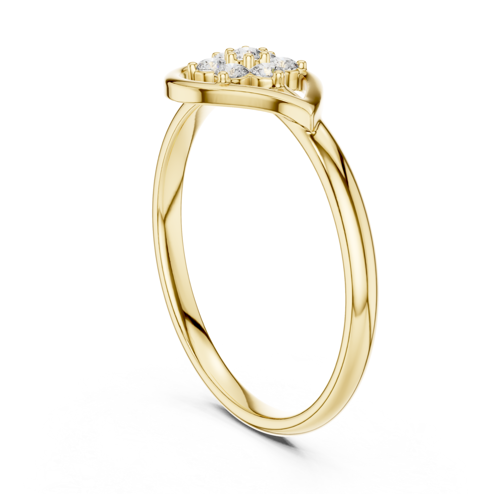  Gold Floral Whisper Curve Ring Left View