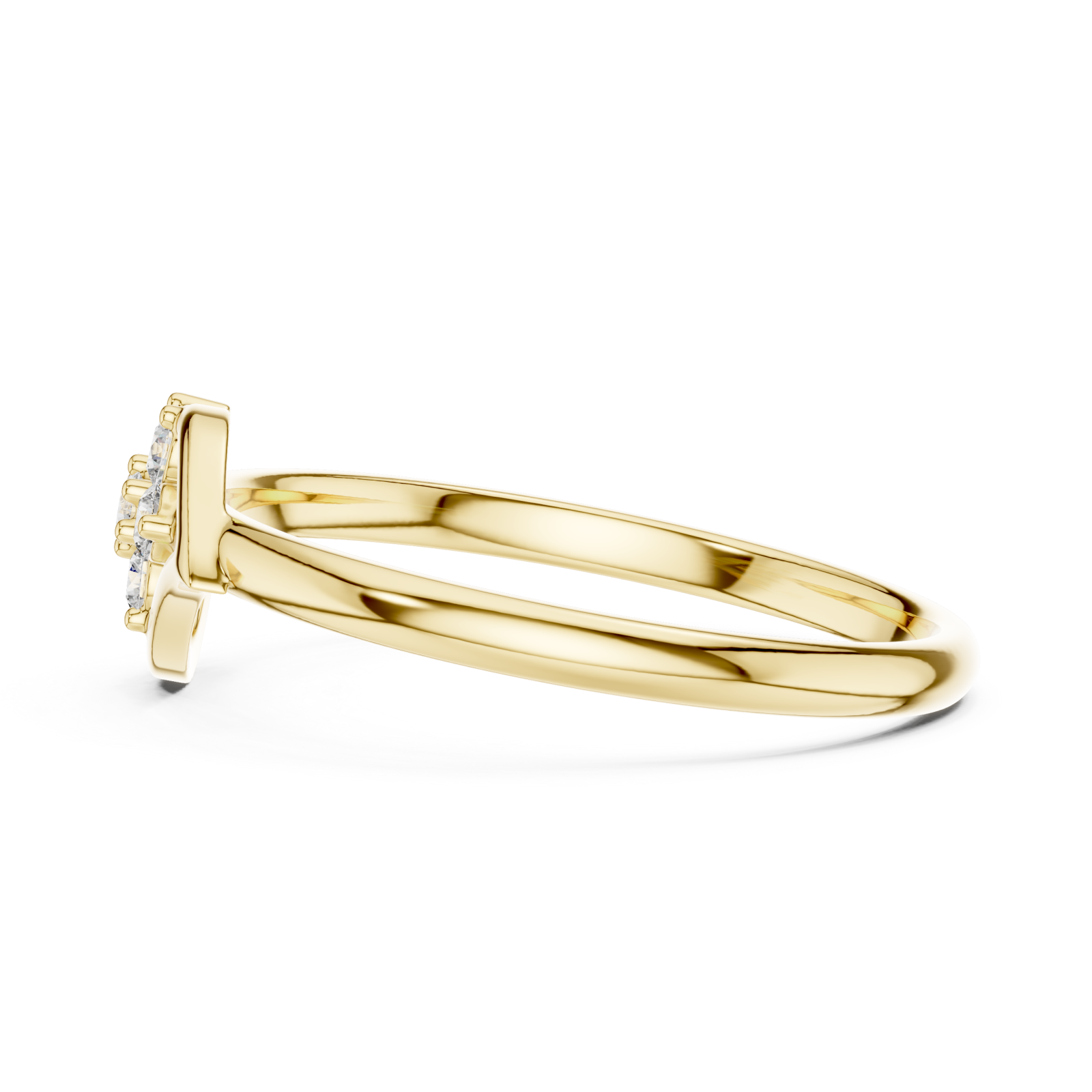  Gold Floral Whisper Curve Ring Side View