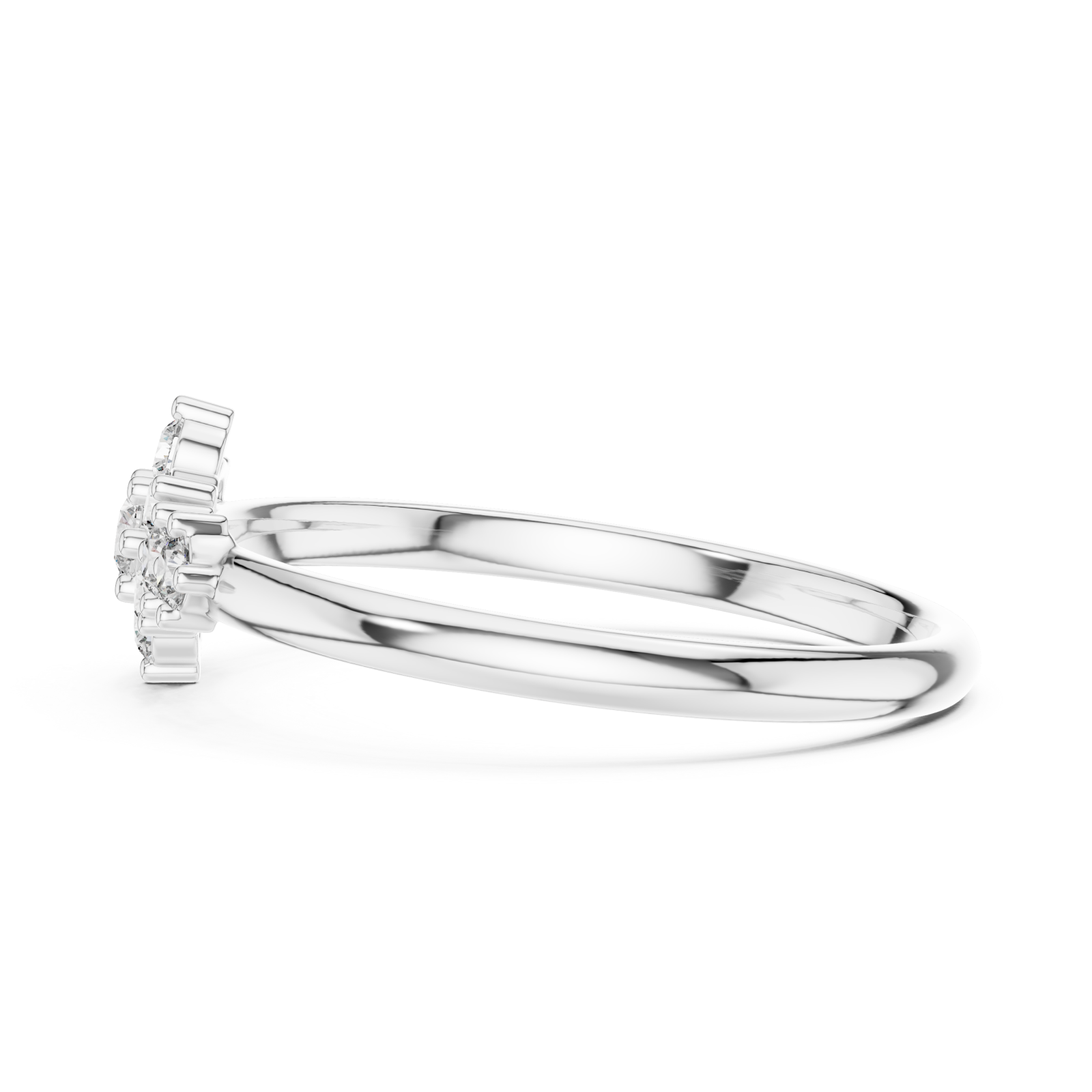  White Gold Opaline Embrace Classic Statement Ring Side View