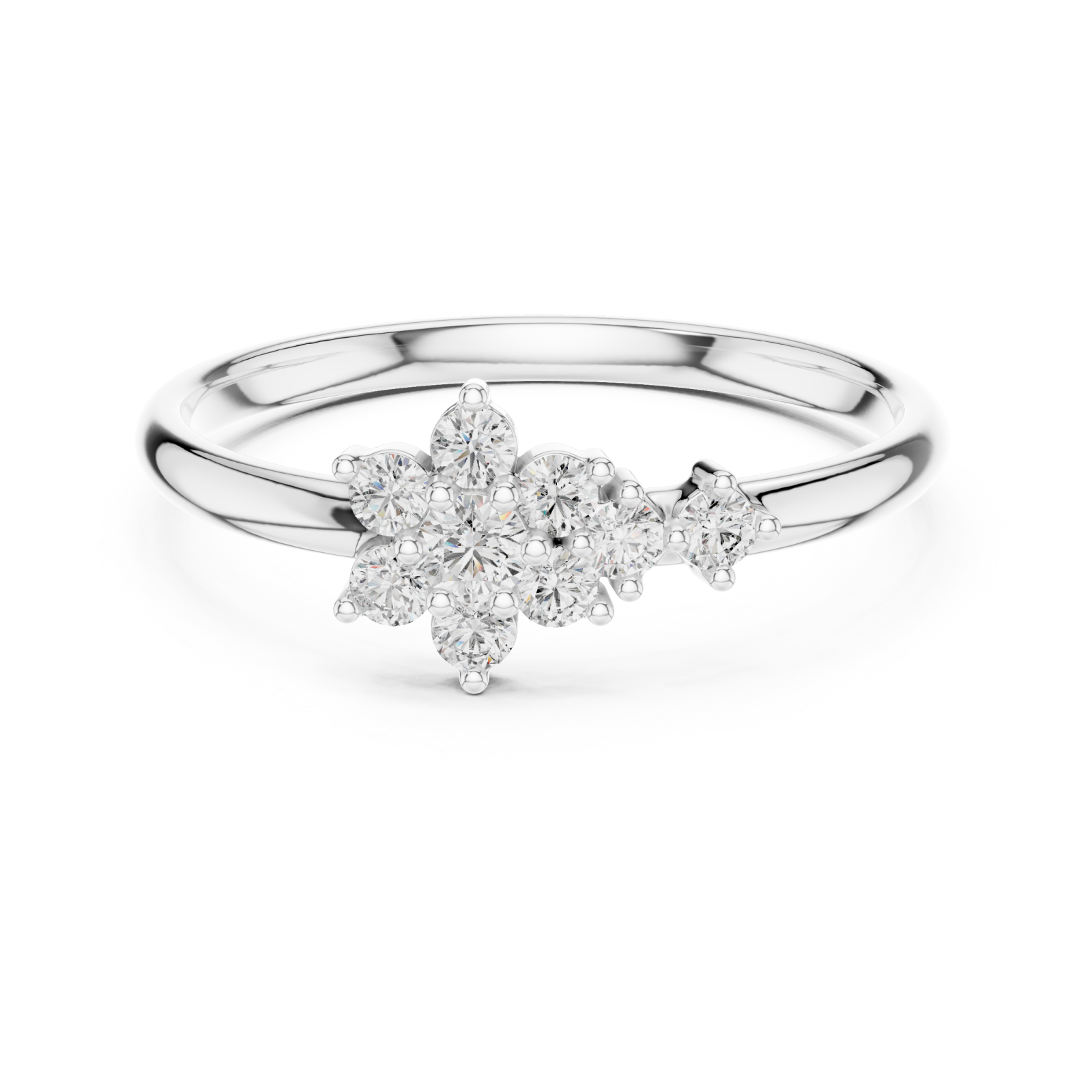  White Gold Opaline Embrace Classic Statement Ring Front View