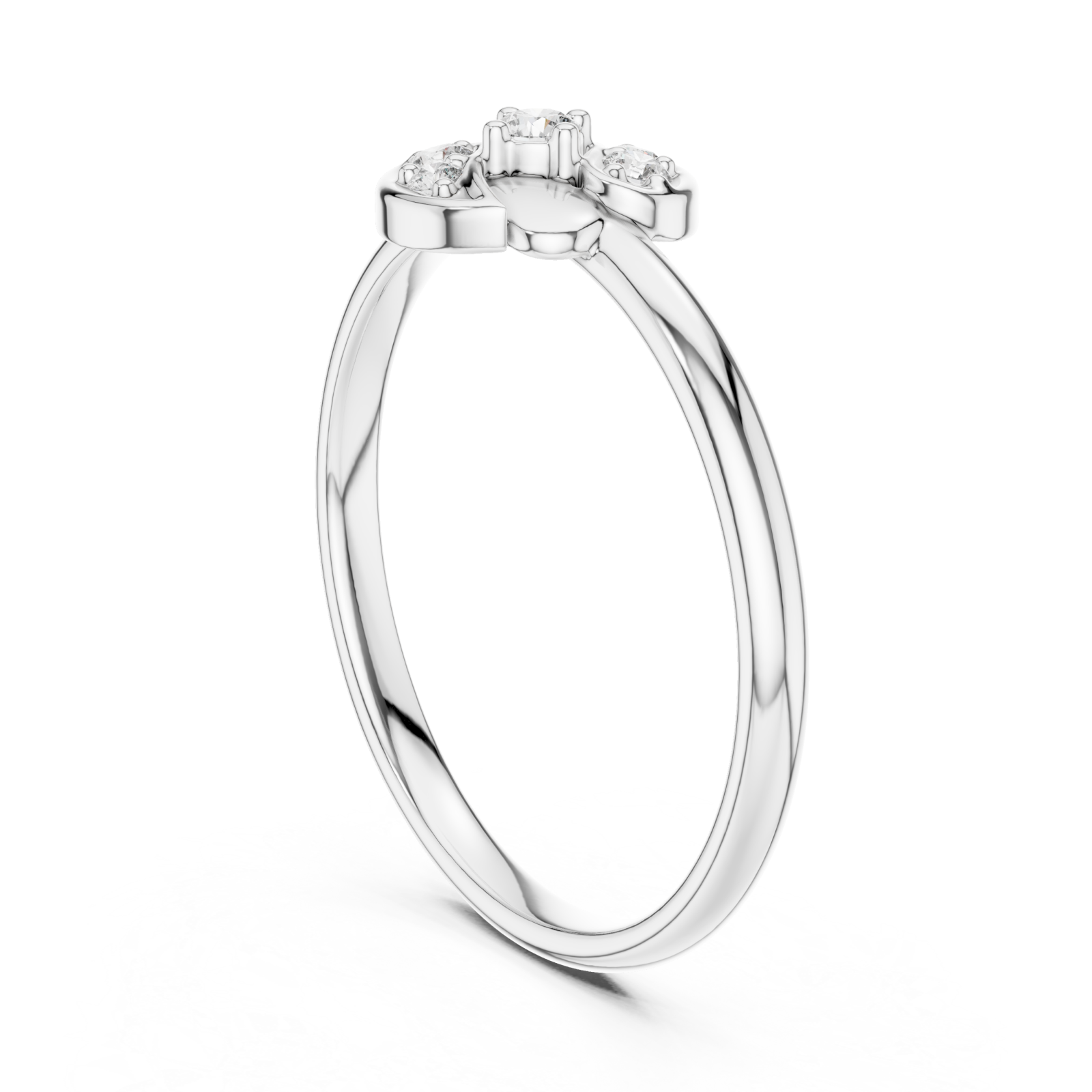  White Gold Morning Dew Dual Bloom Twirl Band Left View