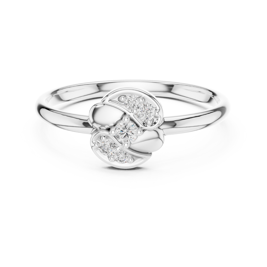 White Gold Morning Dew Dual Bloom Twirl Band Right View