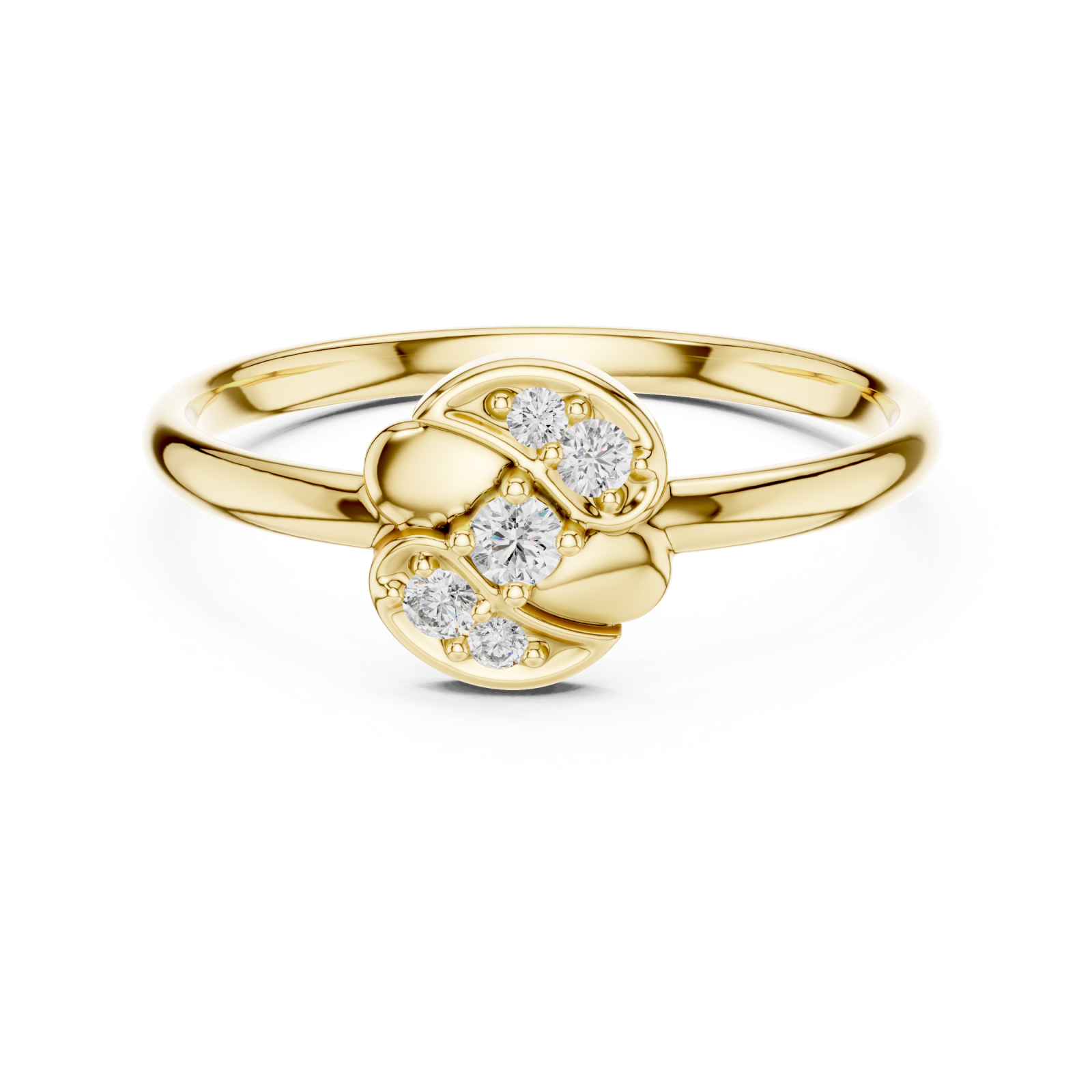  Gold Morning Dew Dual Bloom Twirl Band Front View
