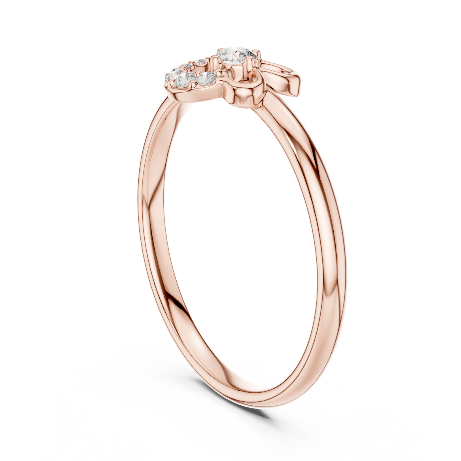  Rose Gold Radiant Petal Halo Blossom Band Left View
