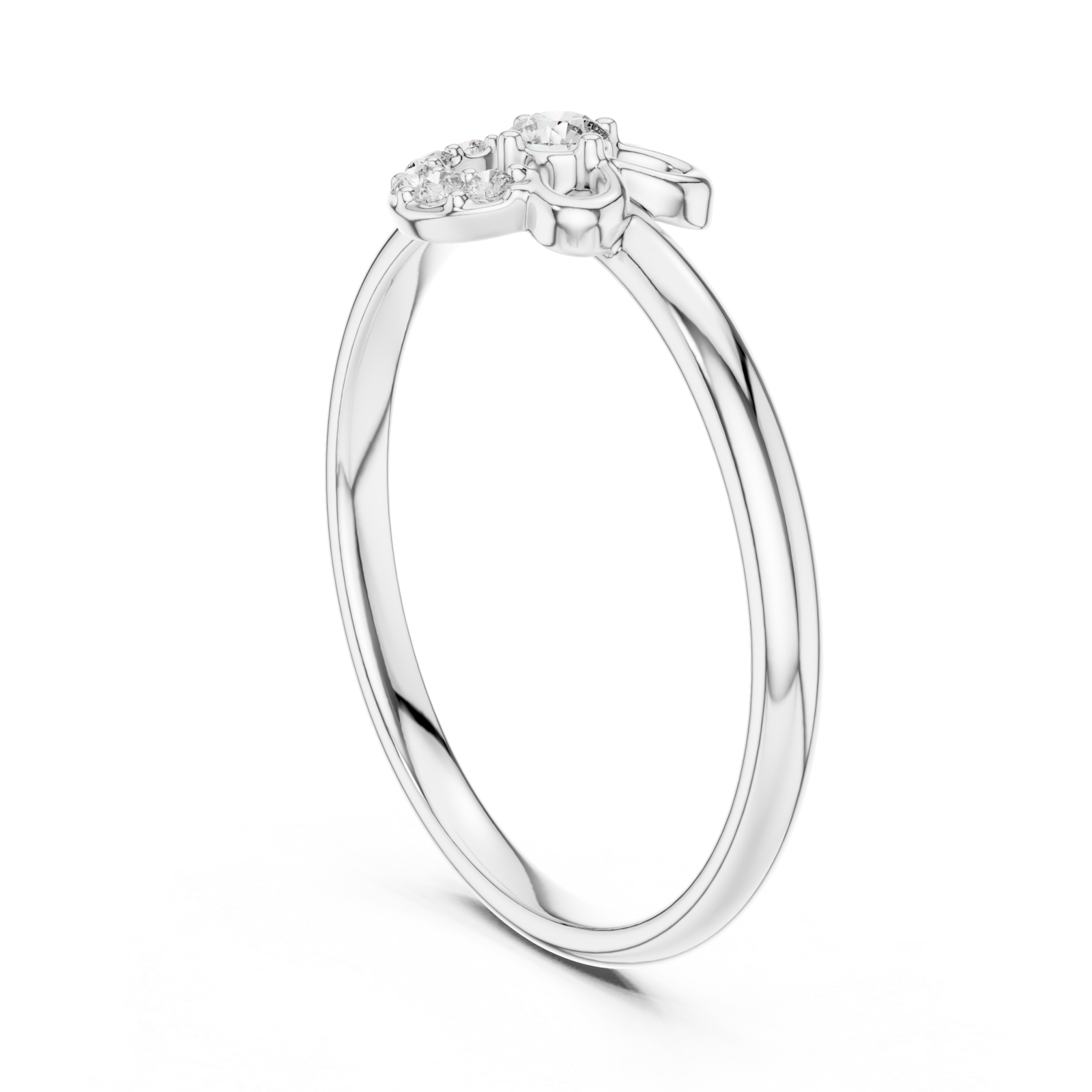  White Gold Radiant Petal Halo Blossom Band Left View