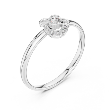  White Gold Radiant Petal Halo Blossom Band Right View