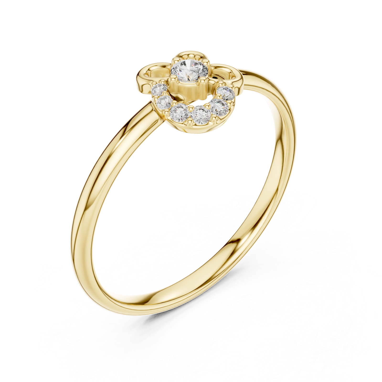 Gold Radiant Petal Halo Blossom Band Right View