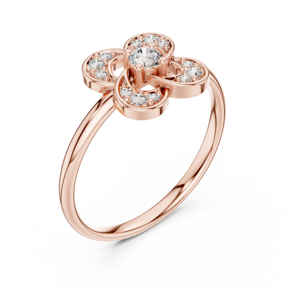  Rose Gold Celestial Bloom Petal Ring Right View