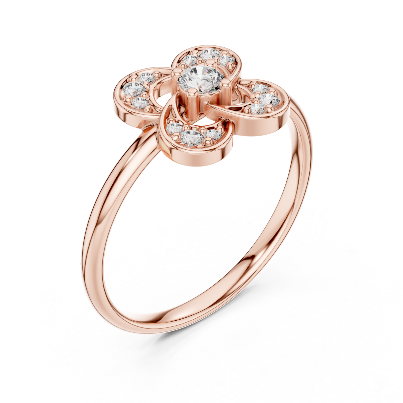  Rose Gold Celestial Bloom Petal Ring Right View