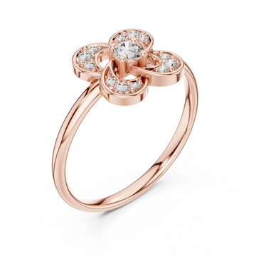  Rose Gold Celestial Bloom Petal Ring Right View