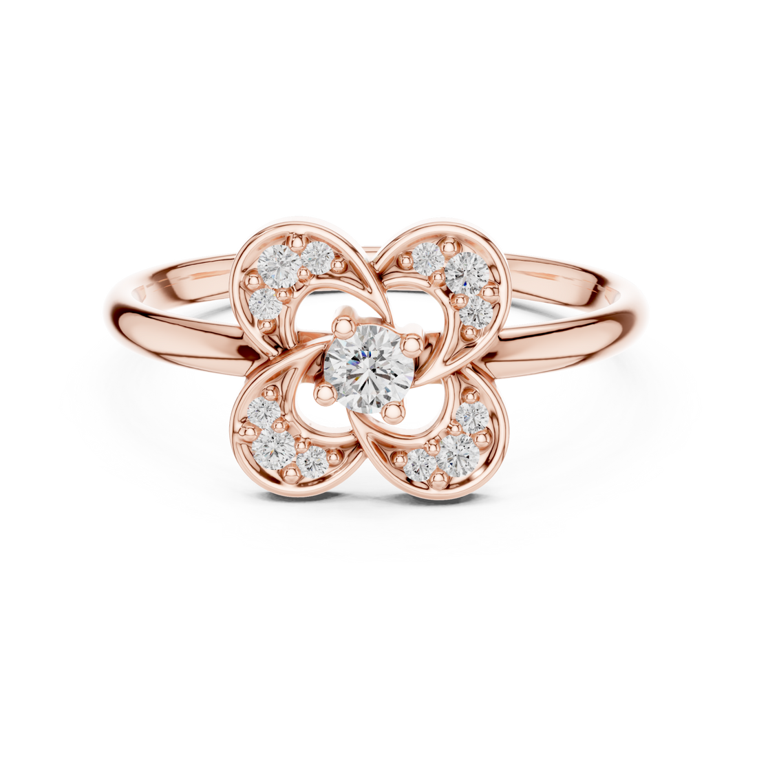  Rose Gold Celestial Bloom Petal Ring Right View