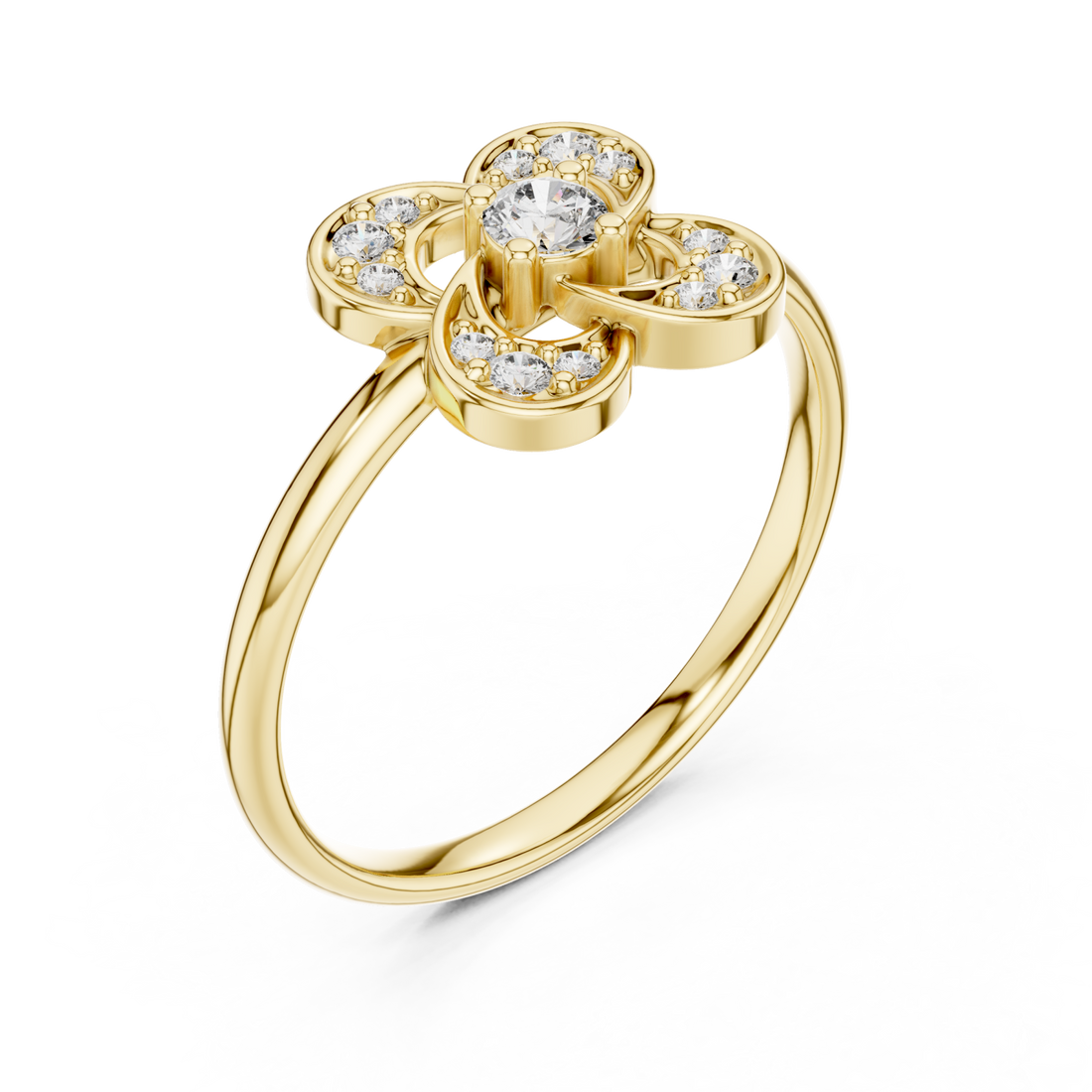 Gold Celestial Bloom Petal Ring Right View