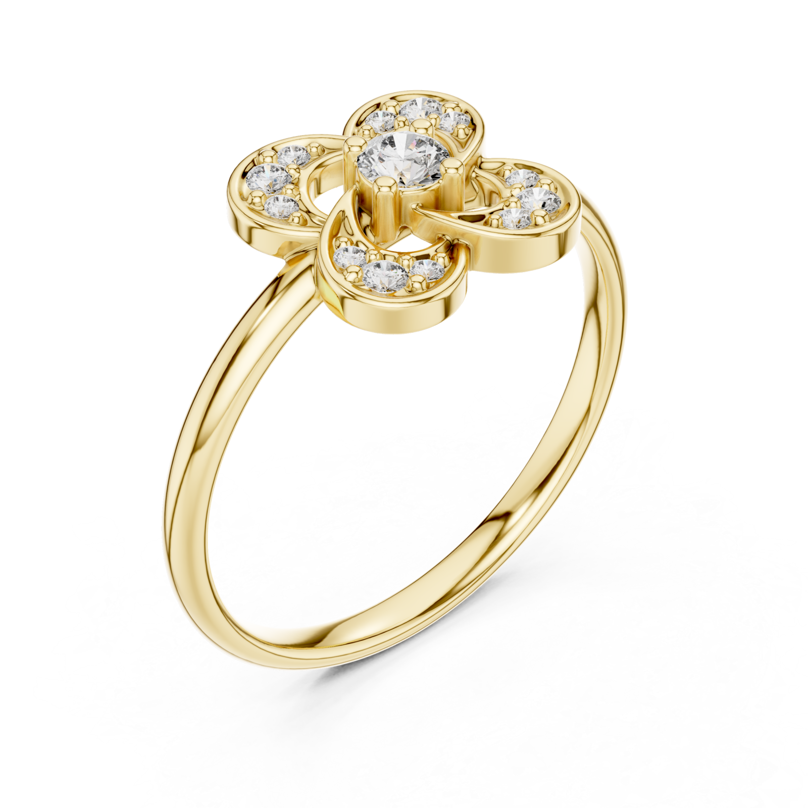 Gold Celestial Bloom Petal Ring Right View