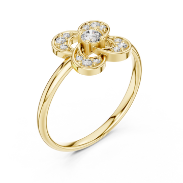 Gold Celestial Bloom Petal Ring Right View