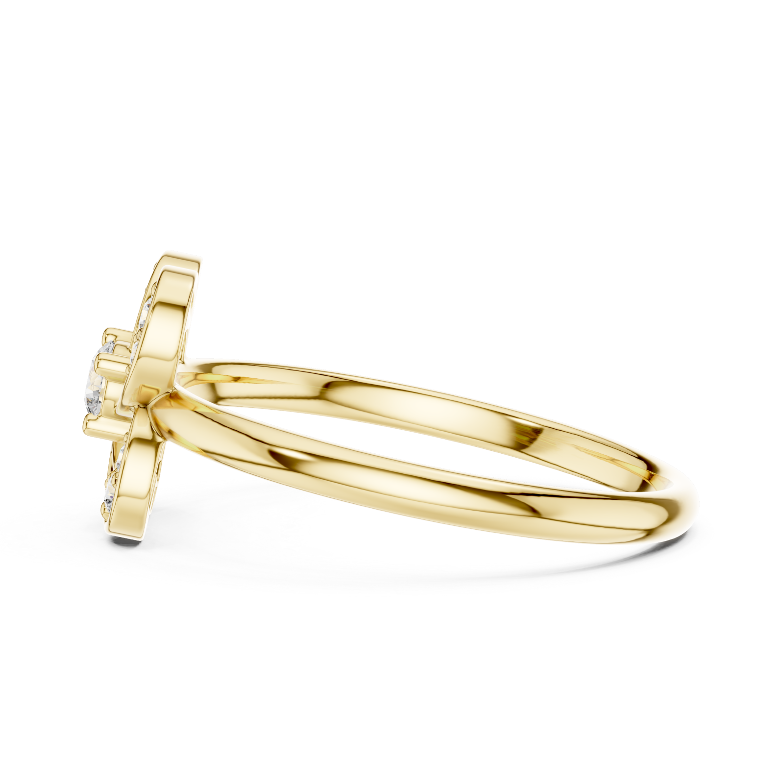  Gold Celestial Bloom Petal Ring Side View