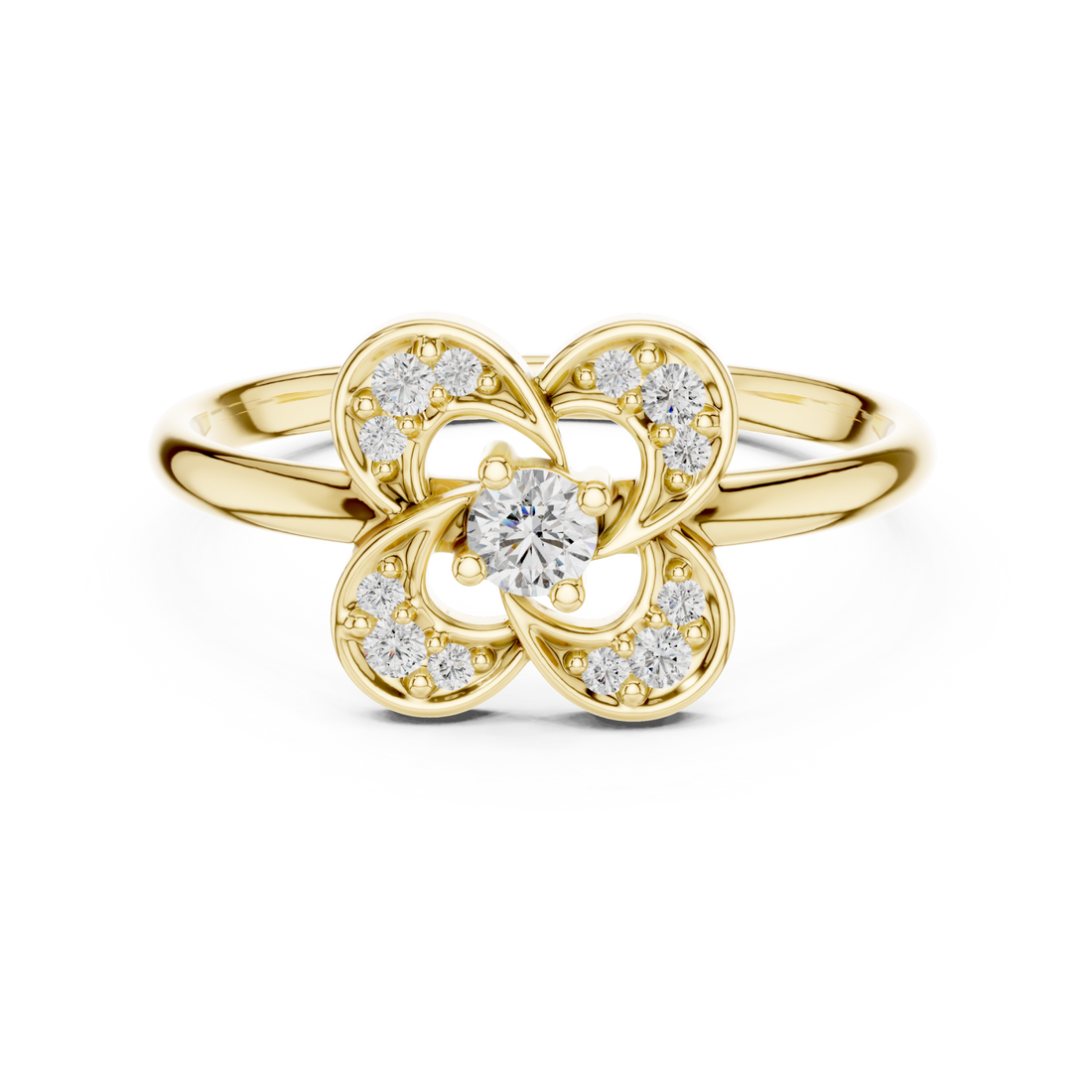 Gold Celestial Bloom Petal Ring Right View
