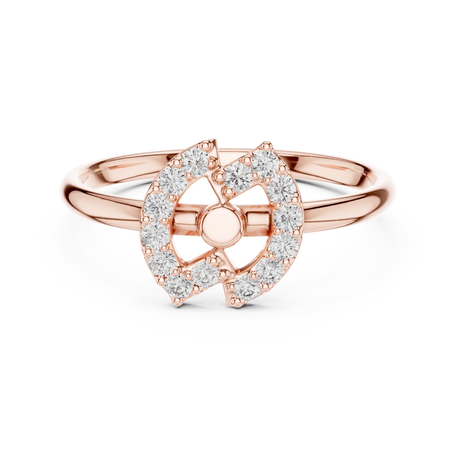  Rose Gold Eternal Harmony Orbit Ring Front View