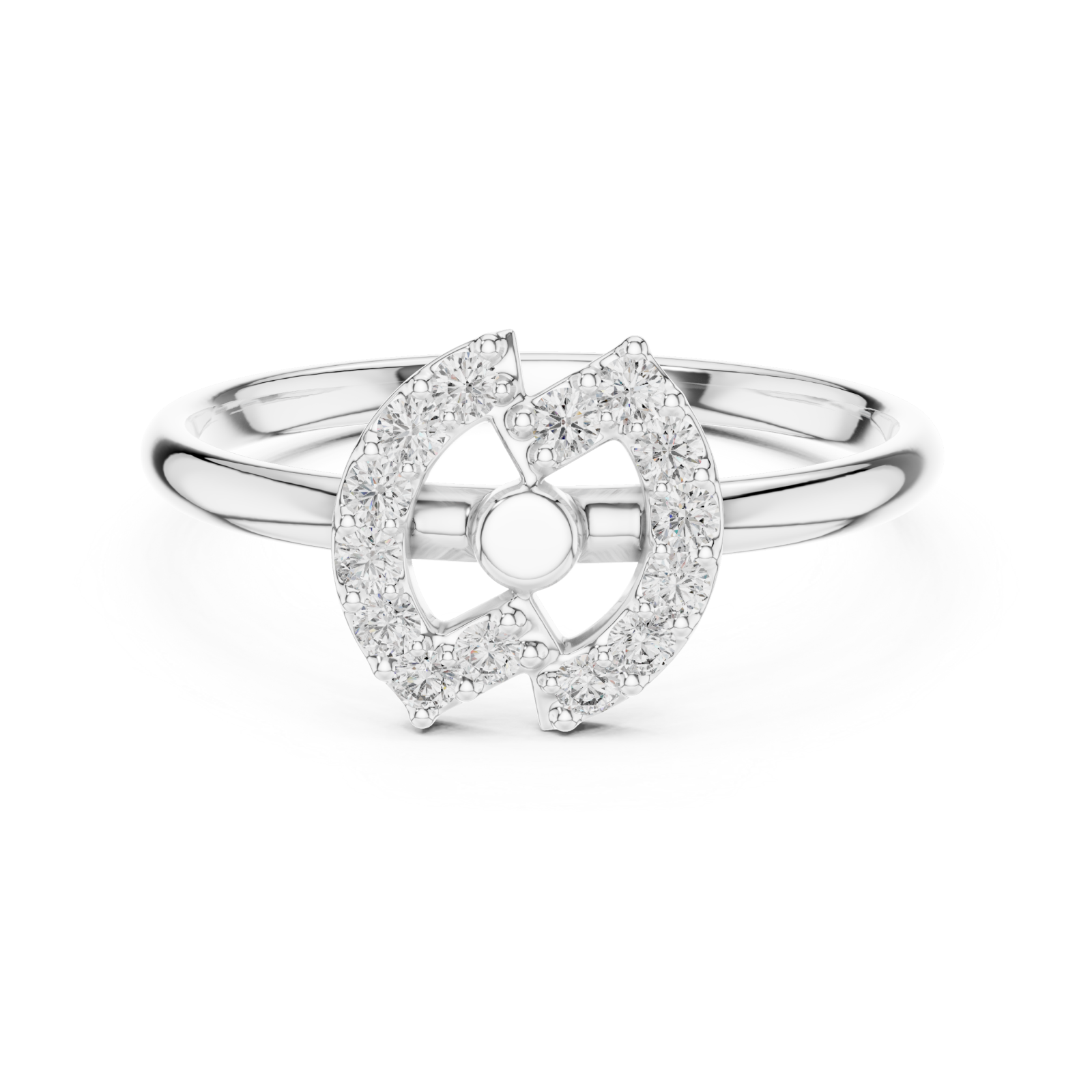  White Gold Eternal Harmony Orbit Ring Front View