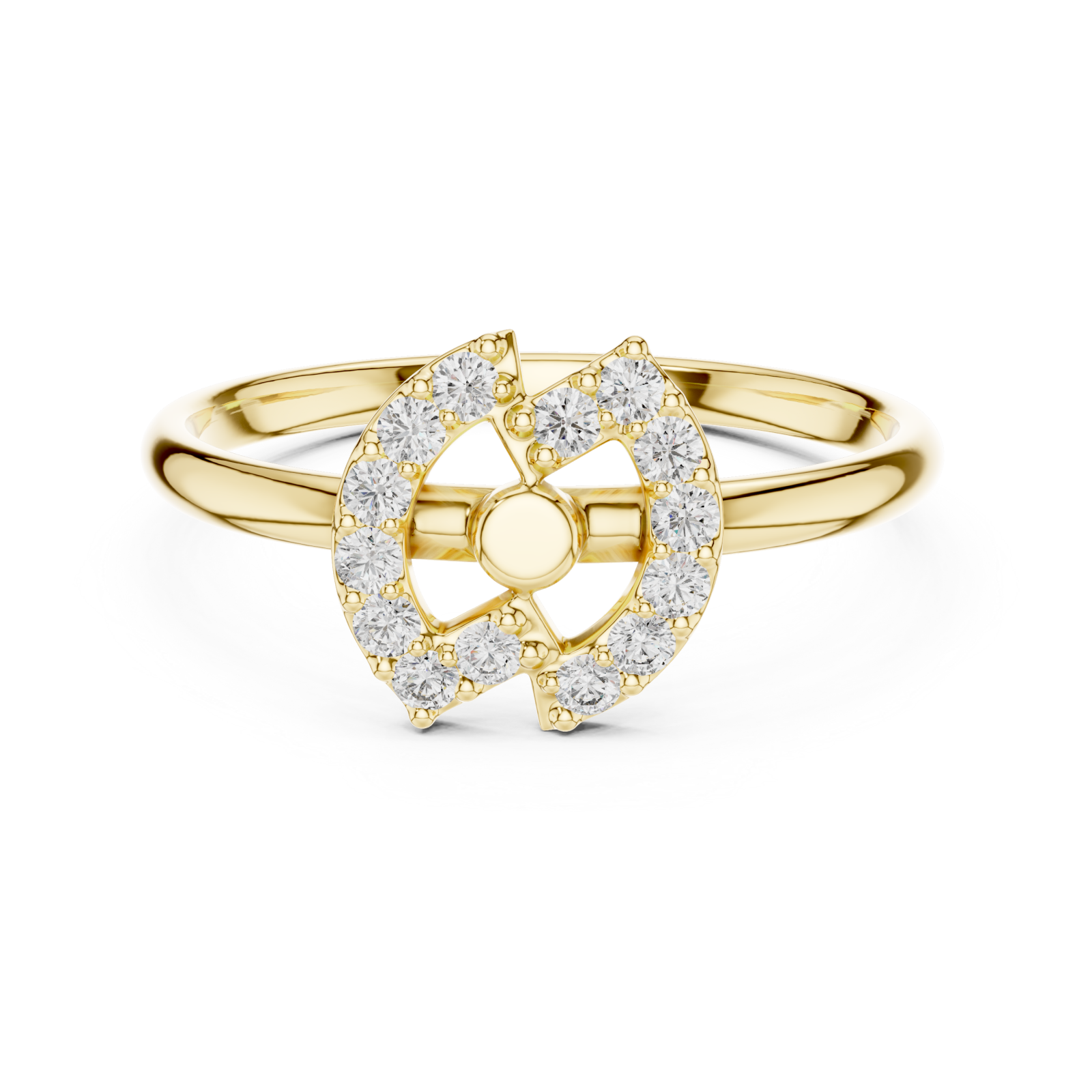  Gold Eternal Harmony Orbit Ring Front View