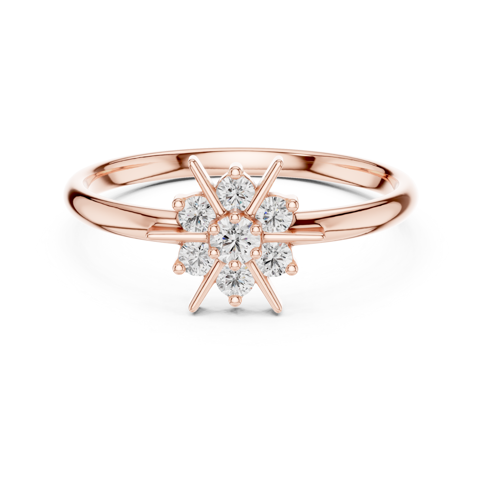  Rose Gold Celestial Spark Ring Front View