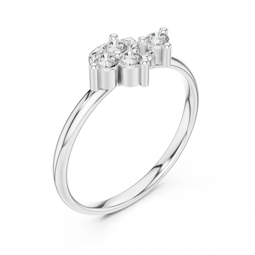  White Gold Sweet Bloom Modern Stack Ring Right View