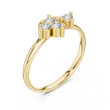 Gold Sweet Bloom Modern Stack Ring Right View
