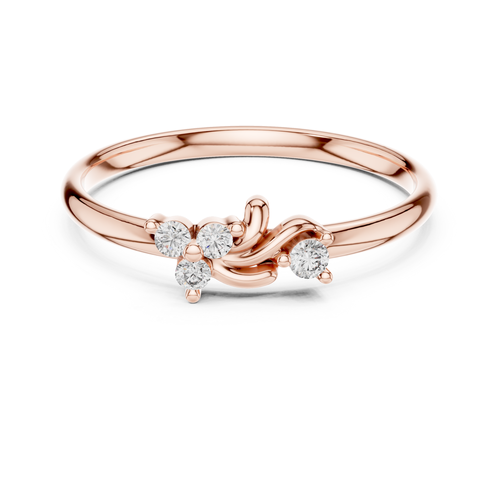  Rose Gold Dawnlight Essence Crossover Ring Front View