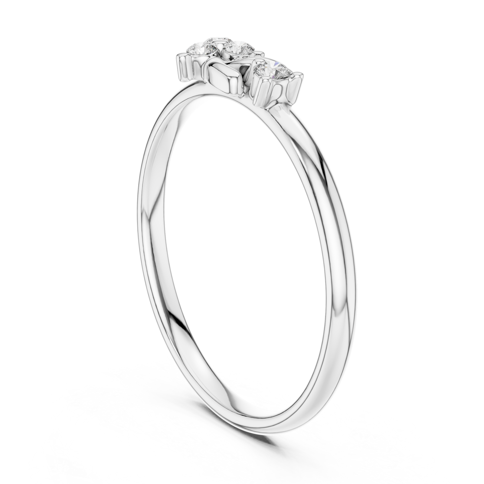  White Gold Dawnlight Essence Crossover Ring Left View