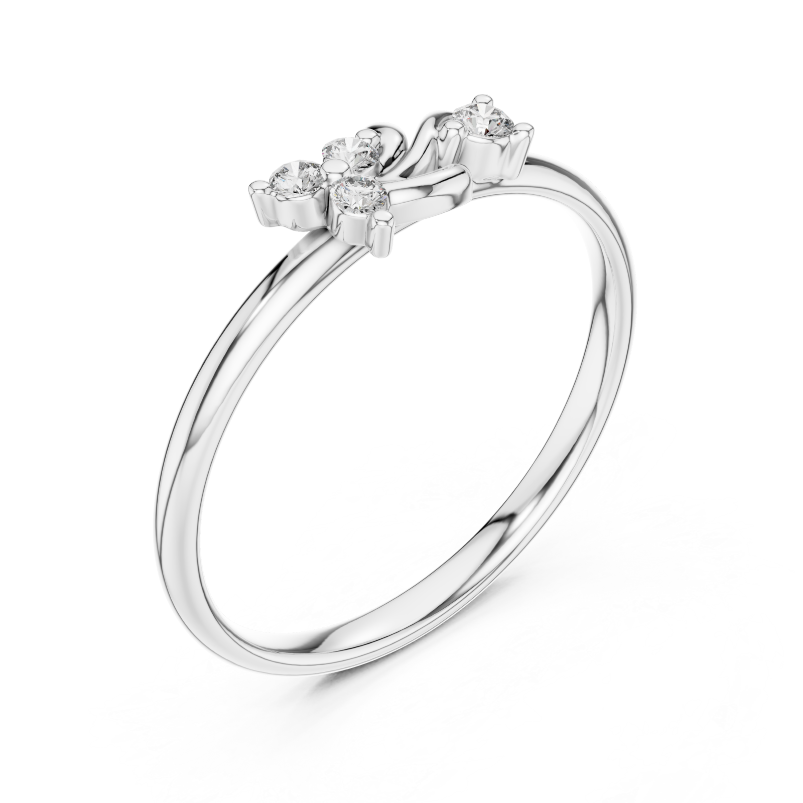  White Gold Dawnlight Essence Crossover Ring Right View
