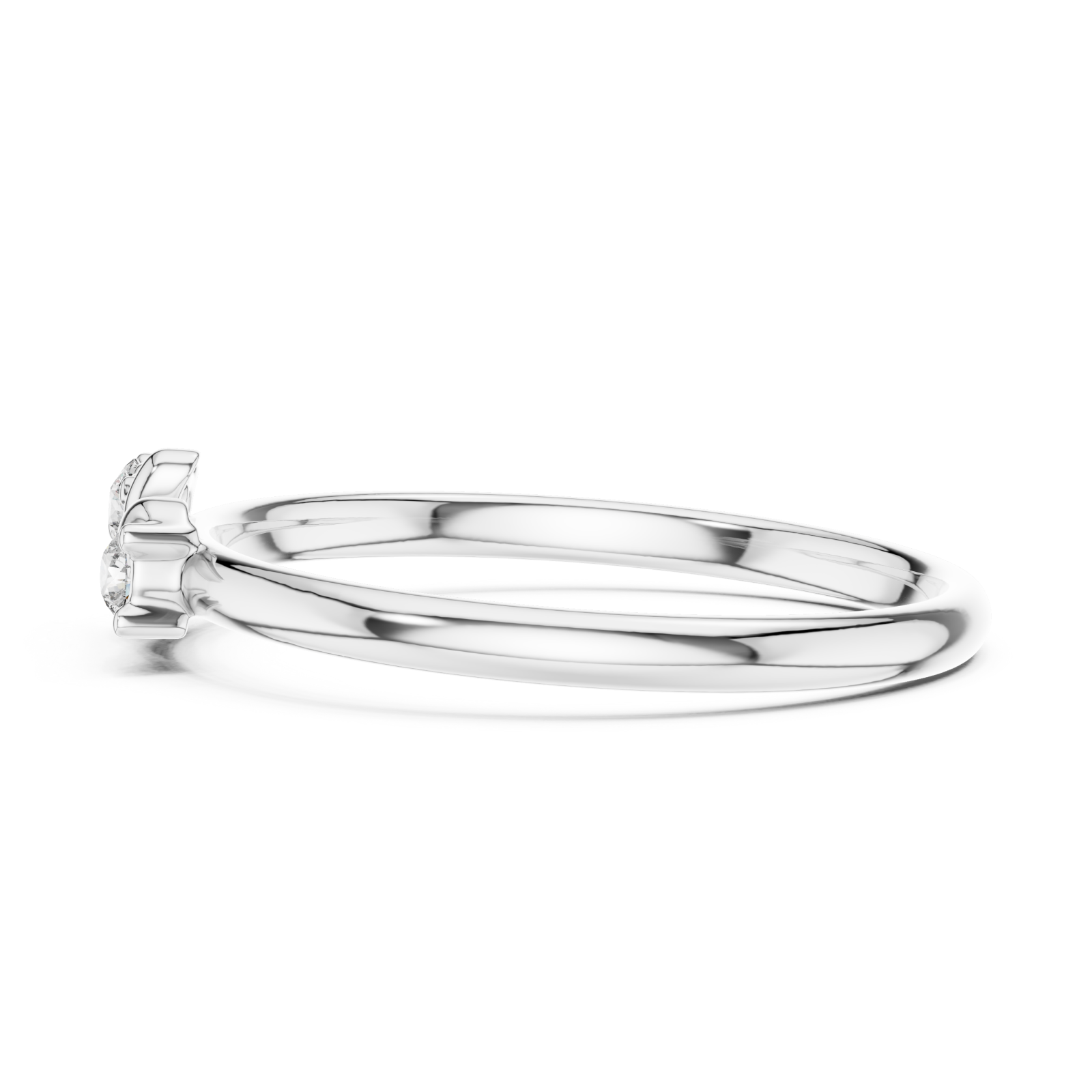  White Gold Dawnlight Essence Crossover Ring Side View