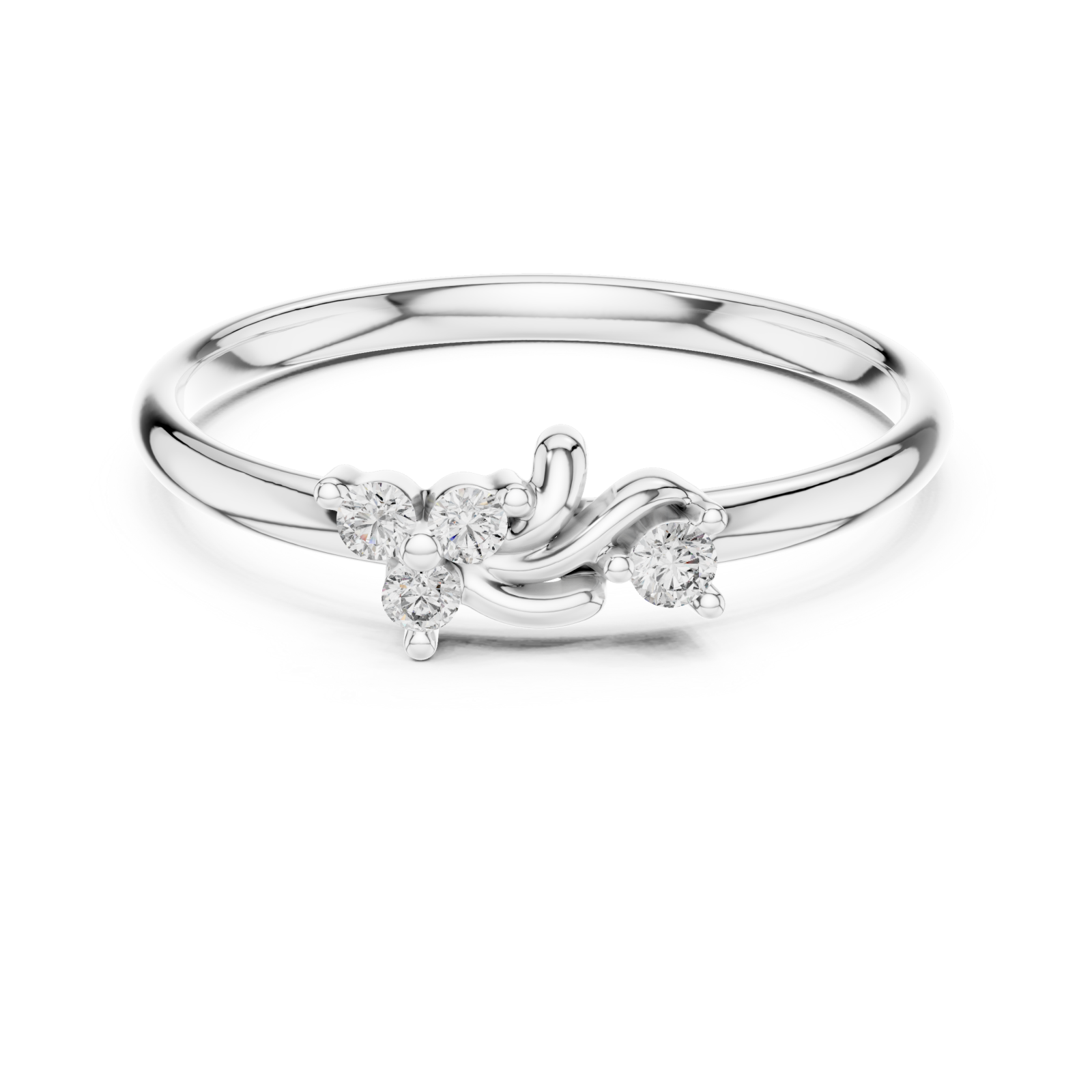  White Gold Dawnlight Essence Crossover Ring Front View
