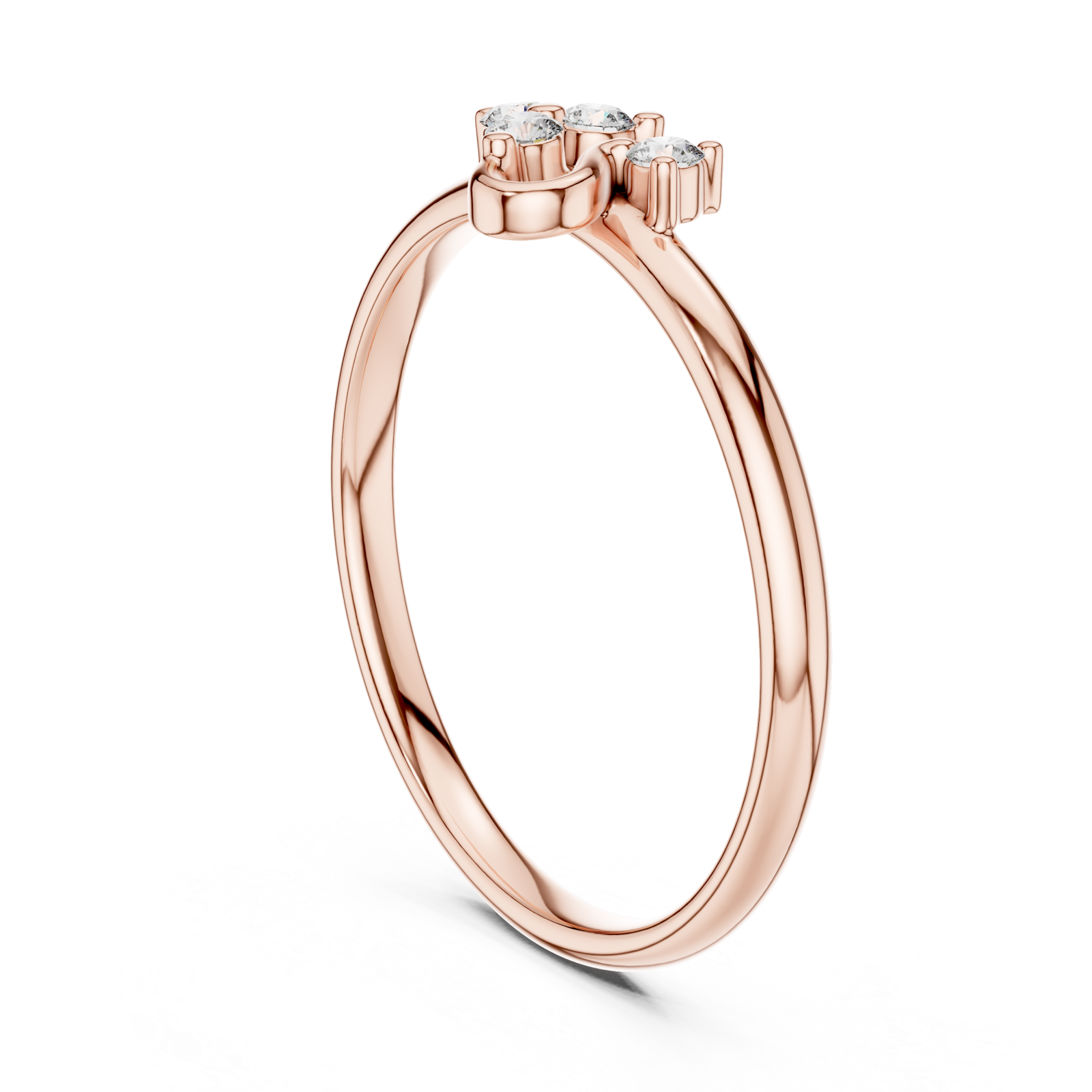  Rose Gold Eternal Grace Glitter Cluster Ring Left View