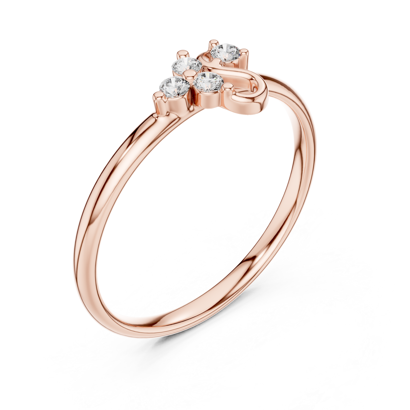  Rose Gold Eternal Grace Glitter Cluster Ring Right View