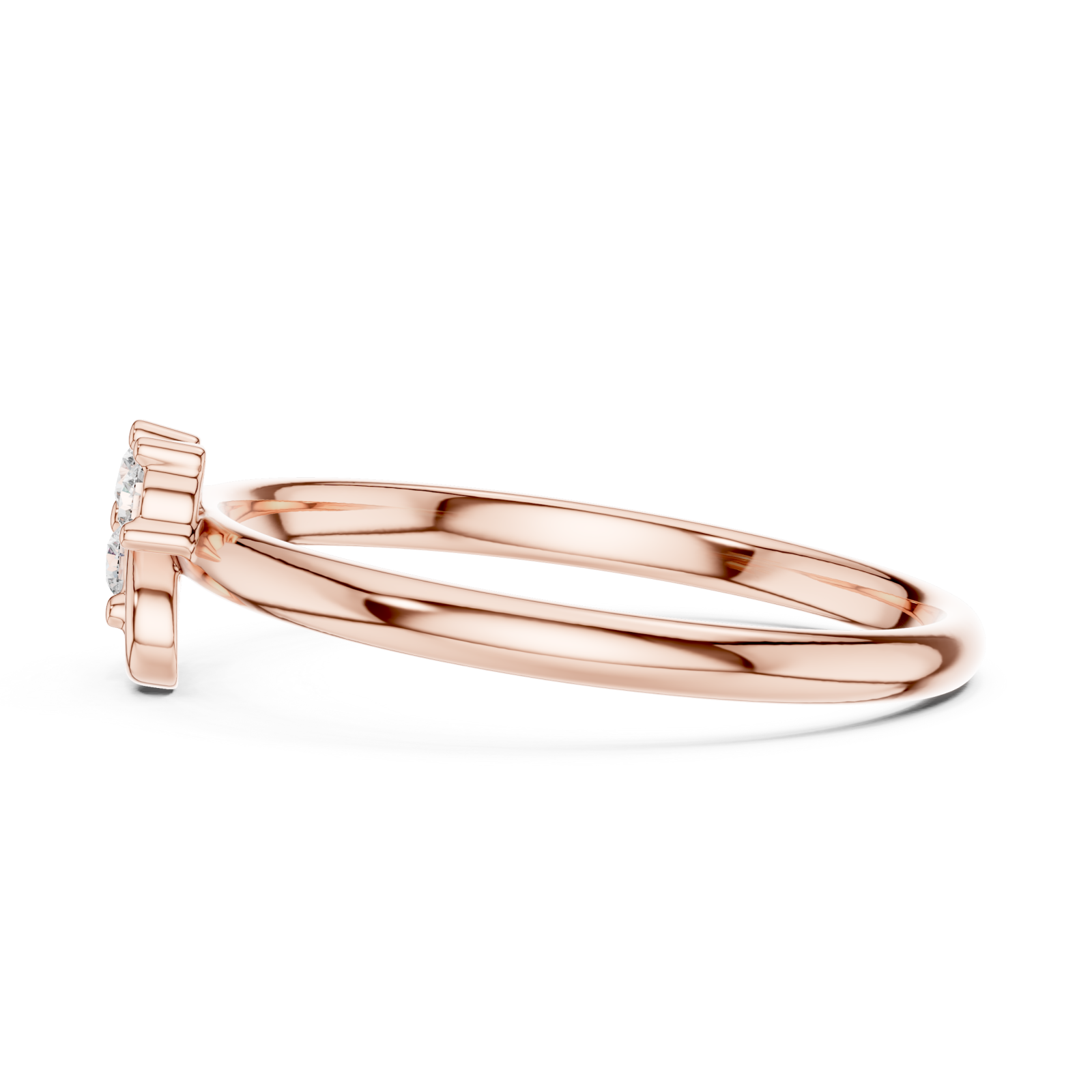  Rose Gold Eternal Grace Glitter Cluster Ring Side View