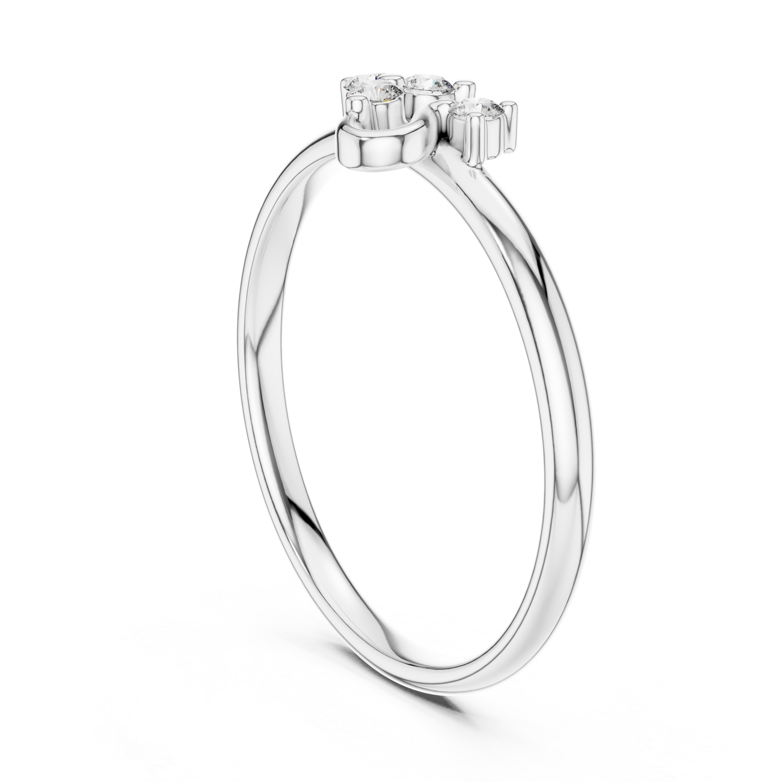  White Gold Eternal Grace Glitter Cluster Ring Left View