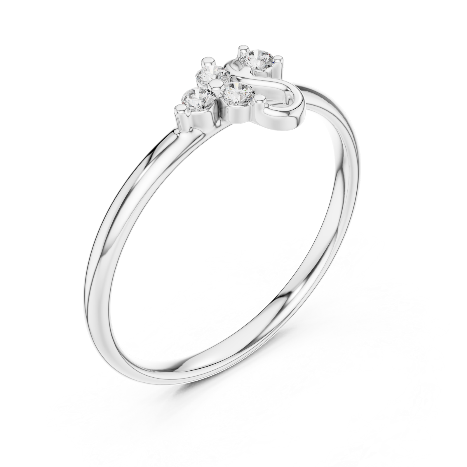  White Gold Eternal Grace Glitter Cluster Ring Right View